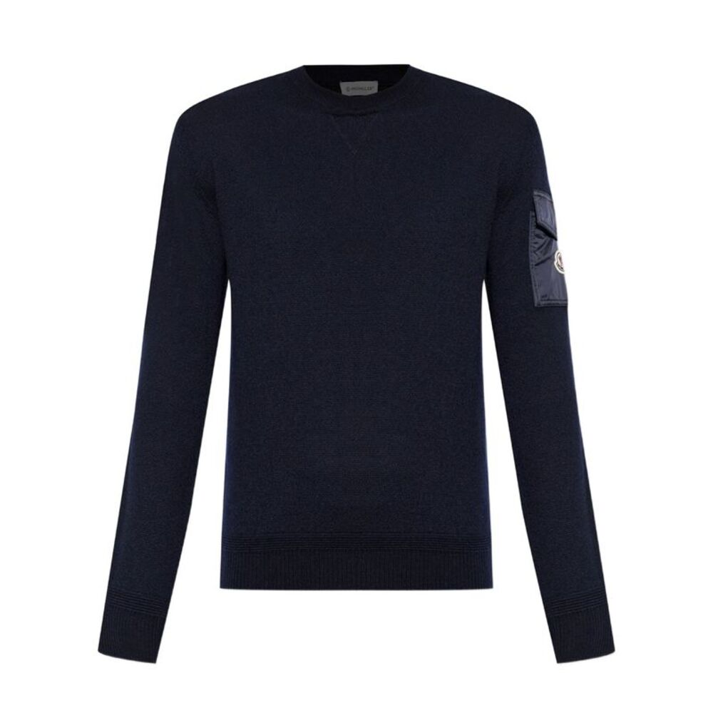 Moncler Men Wool Jumper With Patch Pocket